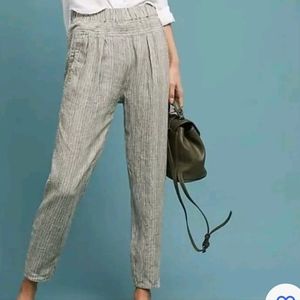 Anthropologie Gray Striped Pants